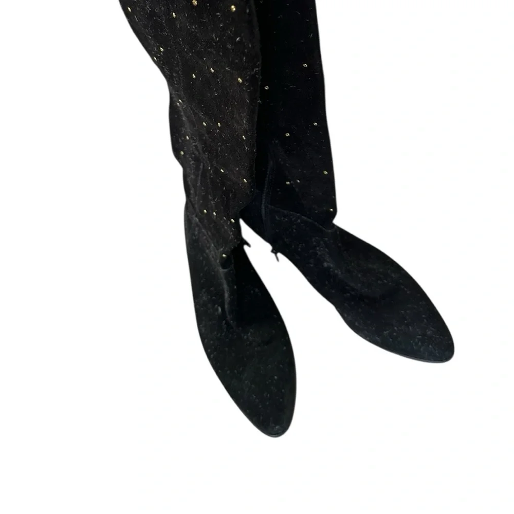 Free People suede studded slouchy Black gold‎ Boots 8
